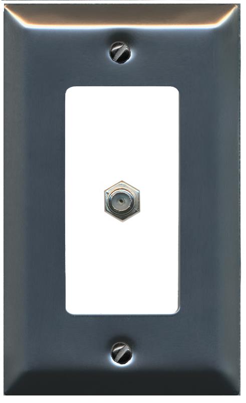 RiteAV COAX Wall Plate [Stainless-White]