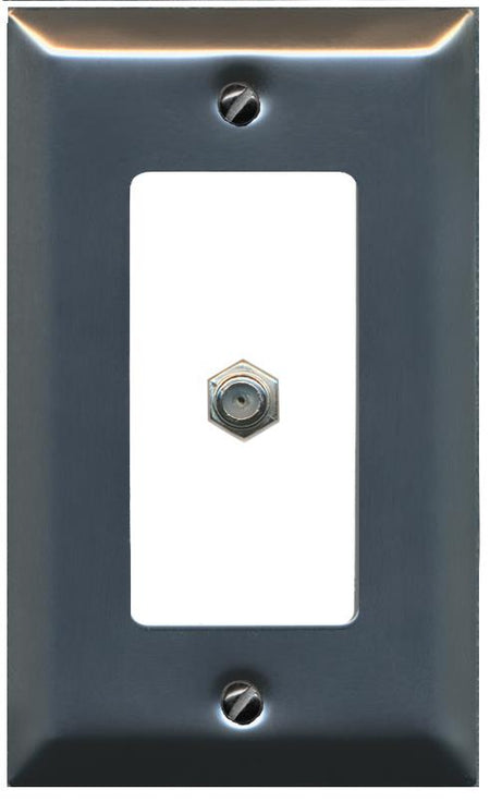 RiteAV COAX Wall Plate [Stainless-White]