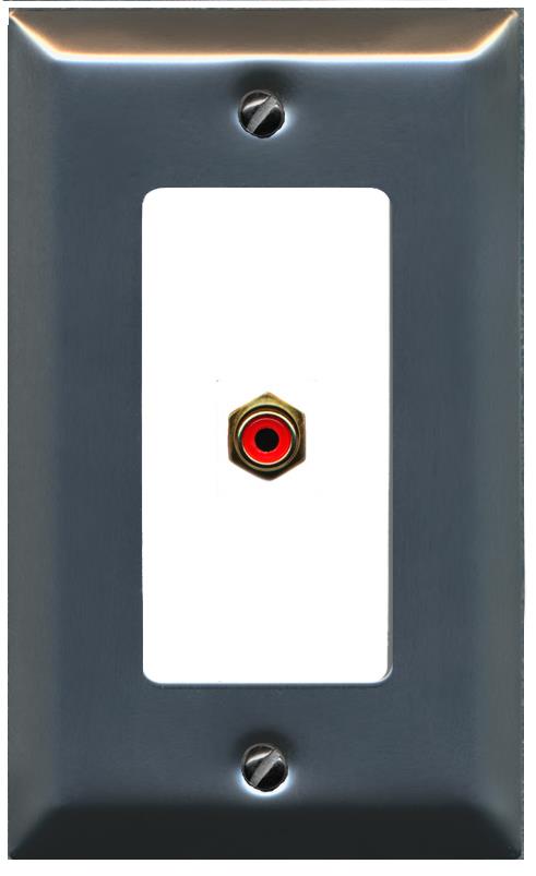 RiteAV RCA-RED Wall Plate [Stainless-White]