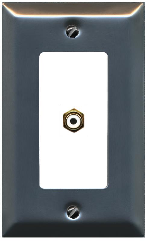 RiteAV RCA-WHITE Wall Plate [Stainless-White]