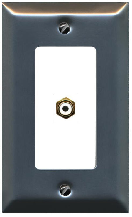 RiteAV RCA-WHITE Wall Plate [Stainless-White]