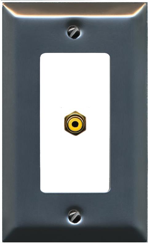 RiteAV RCA-YELLOW Wall Plate [Stainless-White]