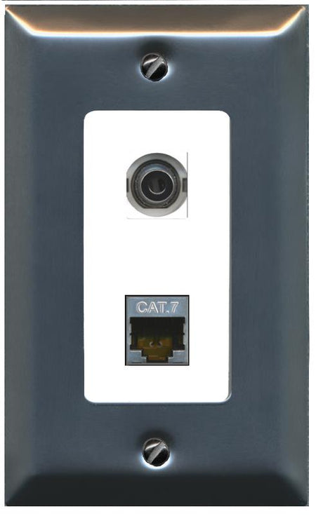 3.5mm CAT7 Wall Plate [White]