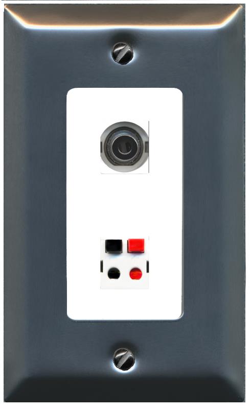 3.5mm SPEAKER Wall Plate [White]