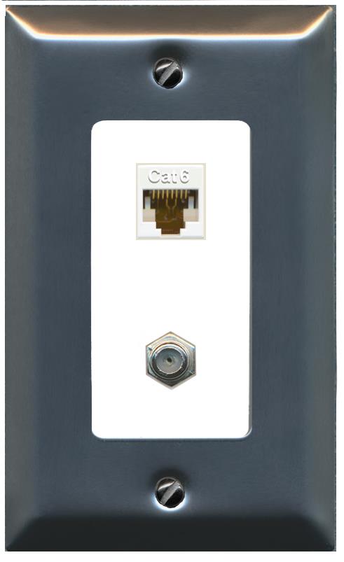 CAT6 COAX Wall Plate [White]