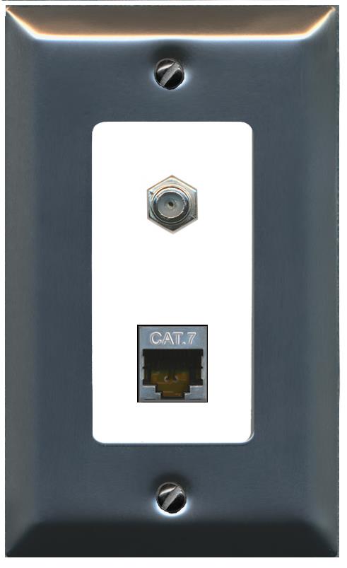 CAT7 COAX Wall Plate [White]