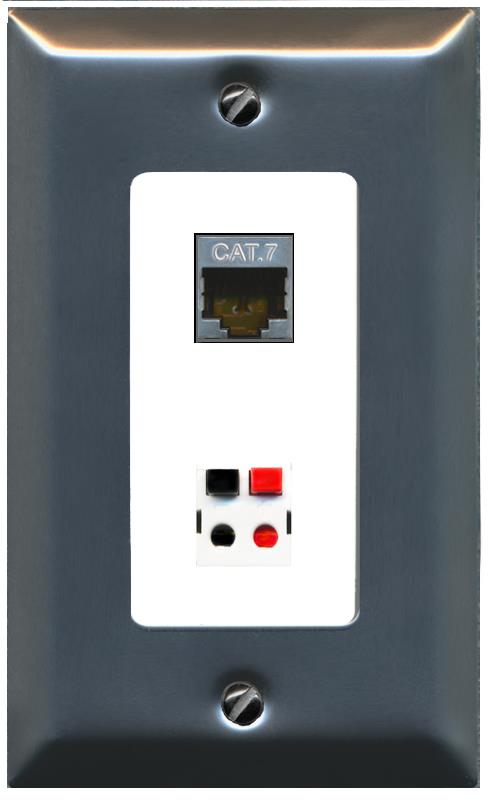 CAT7 SPEAKER Wall Plate [White]