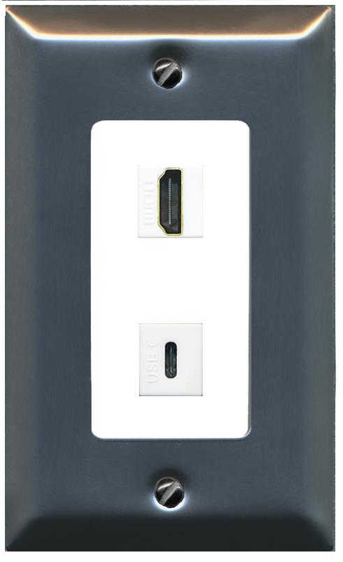 HDMI USBC Wall Plate [White]