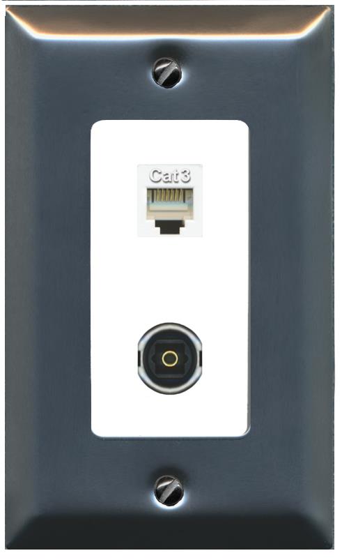 PHONE TOSLINK Wall Plate [White]