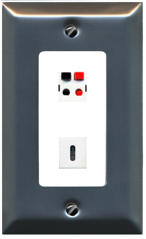 SPEAKER USBC Wall Plate [White]