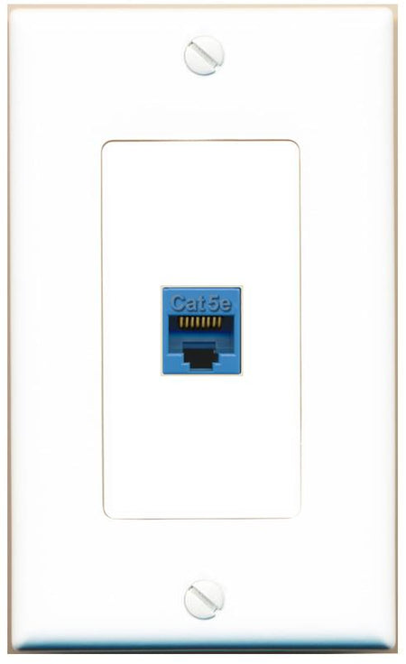 CAT5E-BLUE Wall Plate [White]