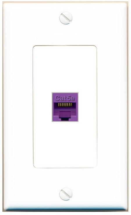 CAT5E-PURPLE Wall Plate [White]