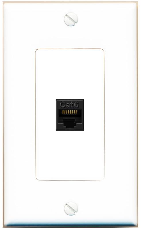 CAT6-BLACK Wall Plate [White]