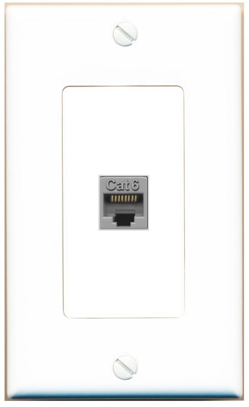 CAT6-GRAY Wall Plate [White]