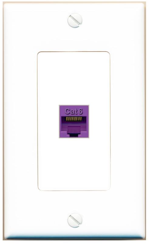 CAT6-PURPLE Wall Plate [White]