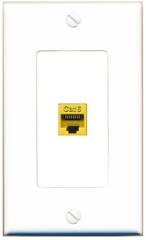 CAT6-YELLOW Wall Plate [White]