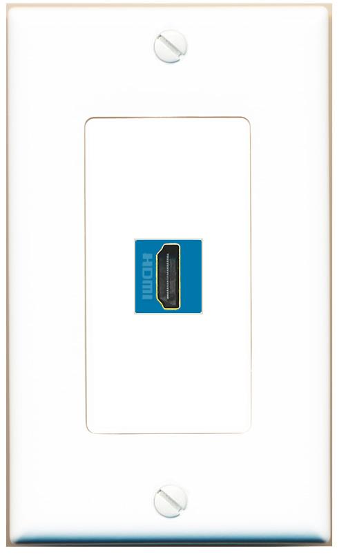 HDMI-BLUE Wall Plate [White]