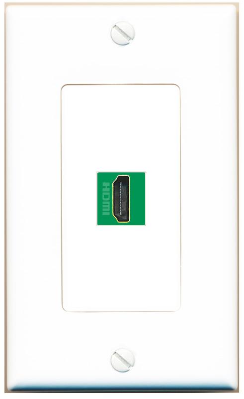 HDMI-GREEN Wall Plate [White]