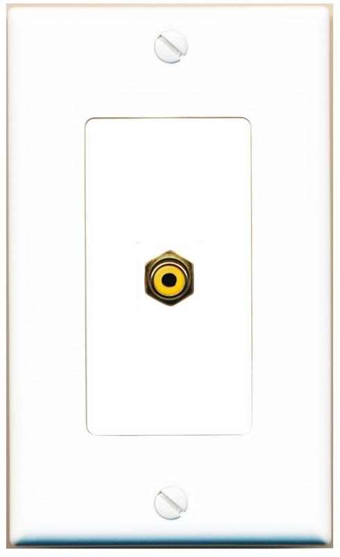 RCA-YELLOW Wall Plate [White]
