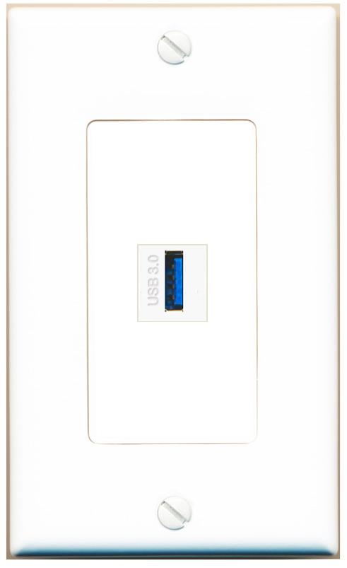 USB-3 Wall Plate [White]