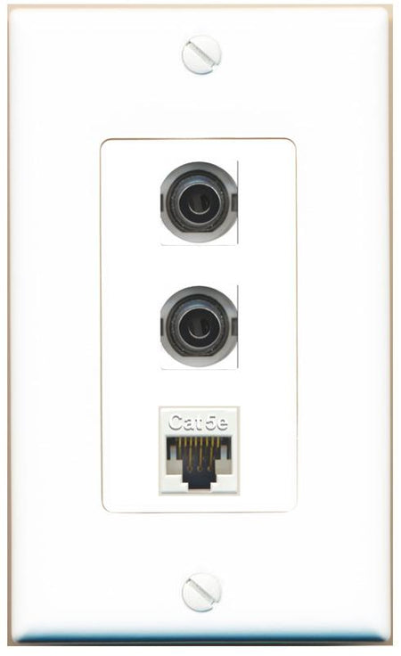 2 3.5mm CAT5E Wall Plate [White]