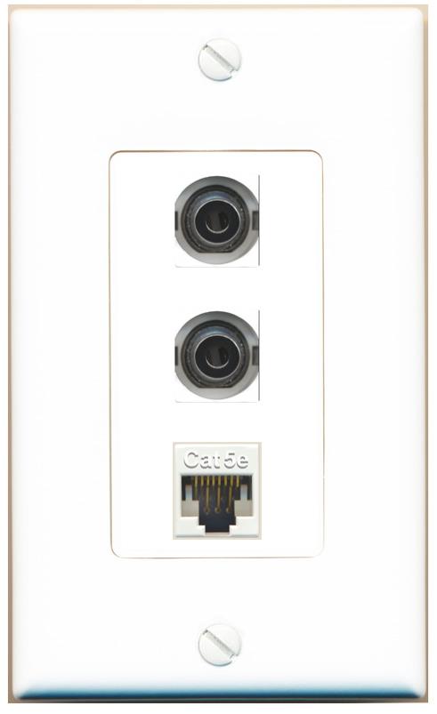 2 3.5mm CAT5E Wall Plate [White]