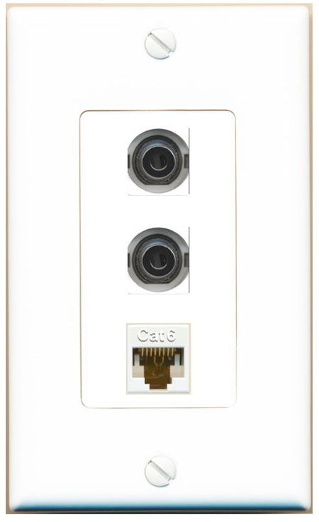 2 3.5mm CAT6 Wall Plate [White]
