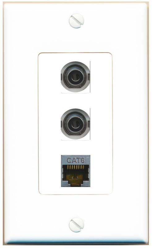 2 3.5mm CAT6-SHIELDED Wall Plate [White]