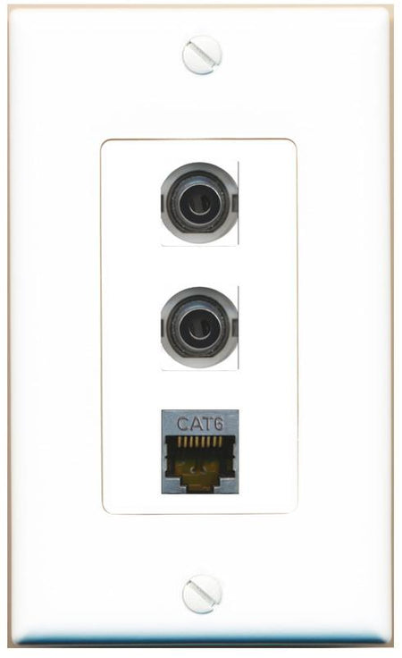 2 3.5mm CAT6-SHIELDED Wall Plate [White]