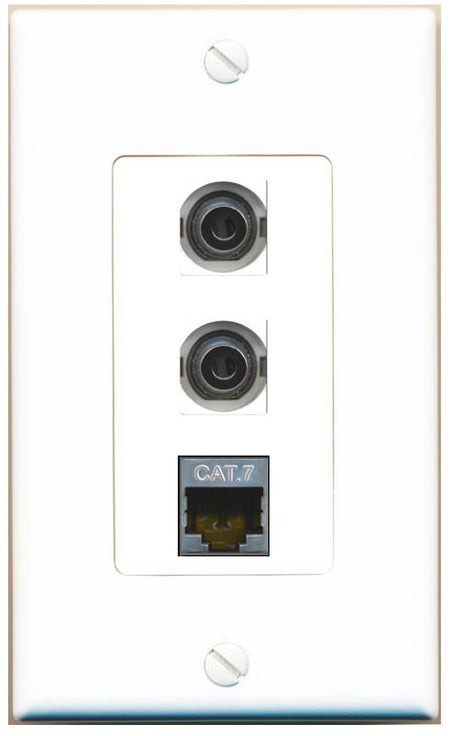 2 3.5mm CAT7 Wall Plate [White]