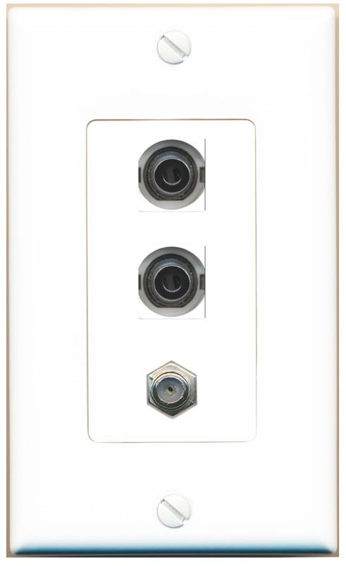 2 3.5mm COAX Wall Plate [White]