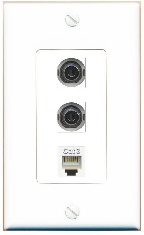 2 3.5mm PHONE Wall Plate [White]