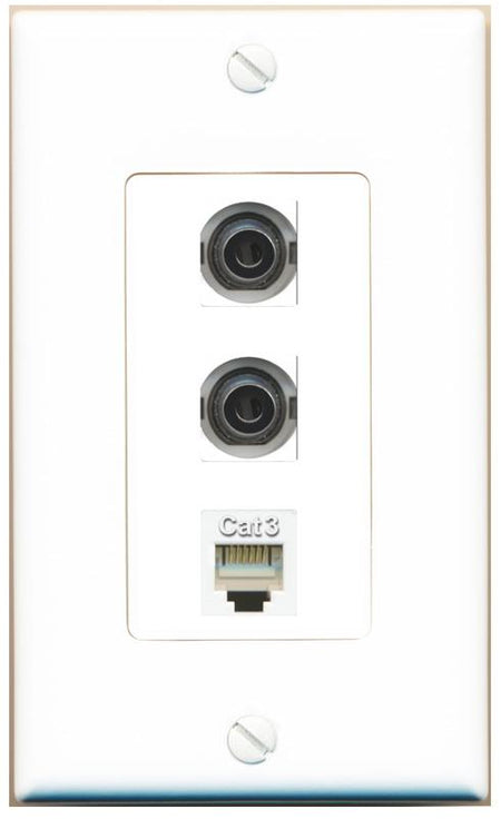 2 3.5mm PHONE Wall Plate [White]