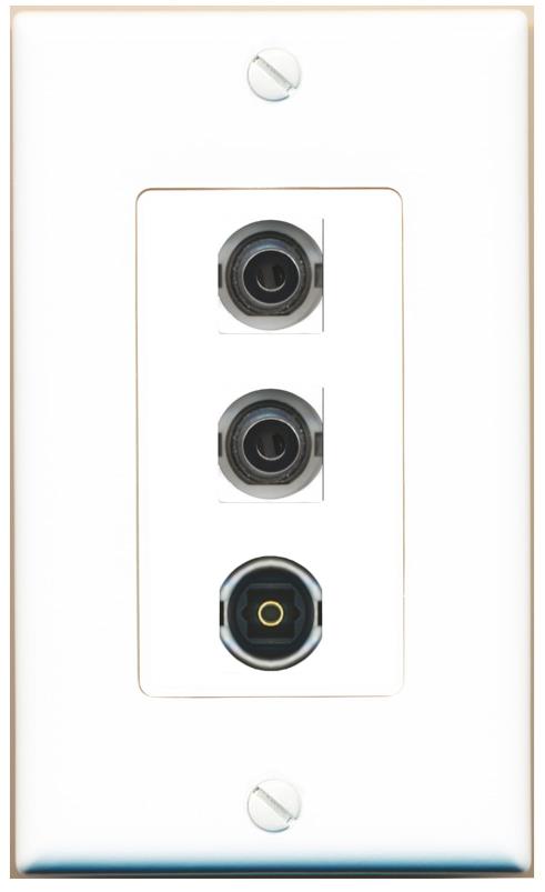 2 3.5mm TOSLINK Wall Plate [White]