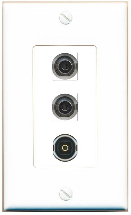 2 3.5mm TOSLINK Wall Plate [White]