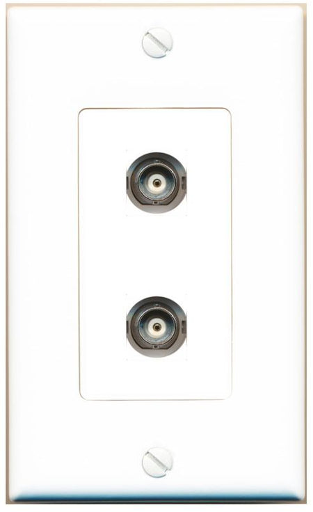 2 BNC Wall Plate [White]