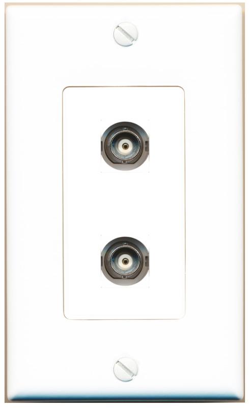2 BNC Wall Plate [White]