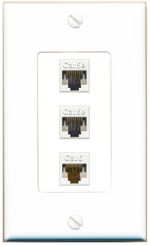2 CAT5E CAT6 Wall Plate [White]