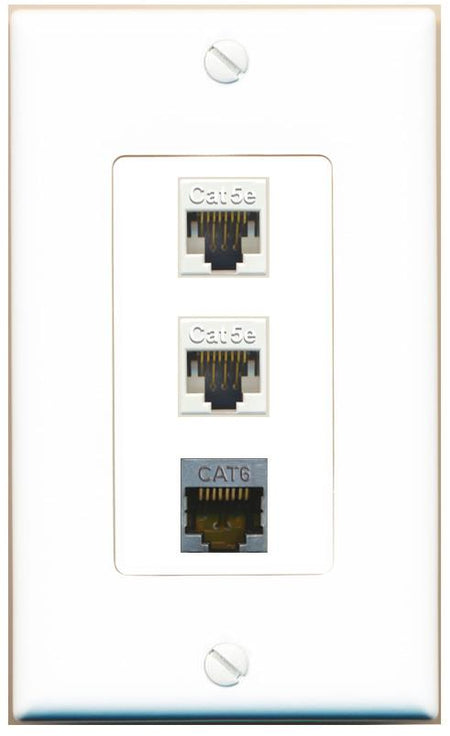 2 CAT5E CAT6-SHIELDED Wall Plate [White]