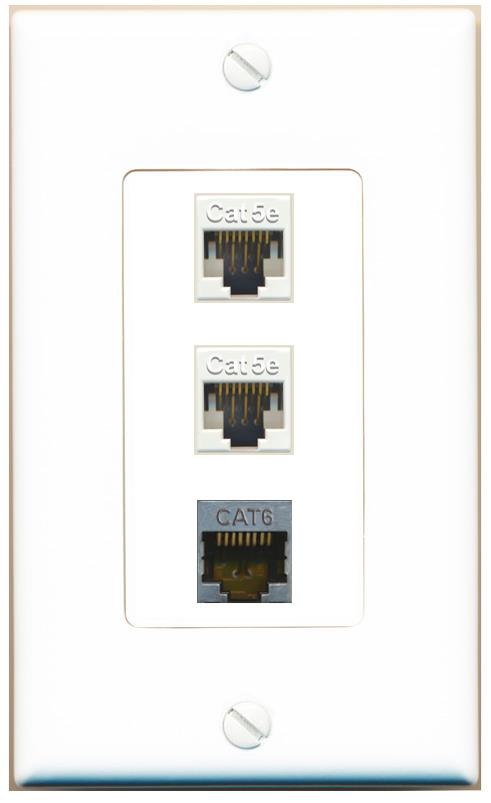 2 CAT5E CAT6-SHIELDED Wall Plate [White]