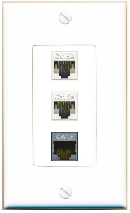 2 CAT5E CAT7 Wall Plate [White]