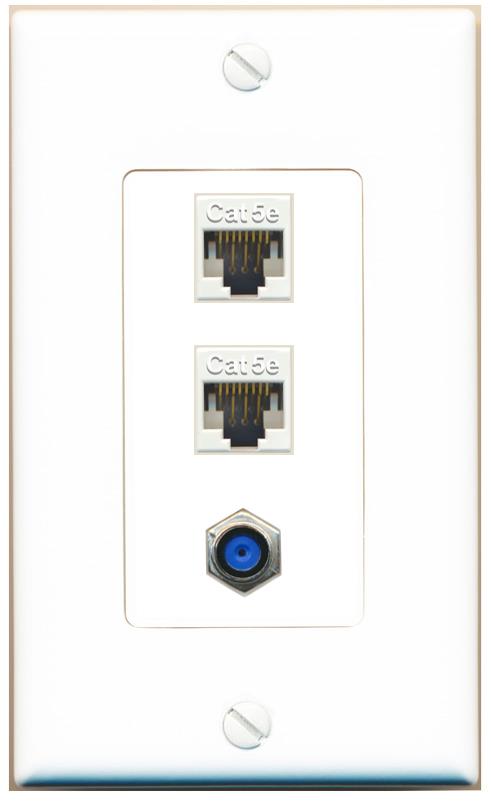 2 CAT5E F81 Wall Plate [White]