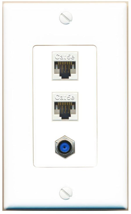 2 CAT5E F81 Wall Plate [White]