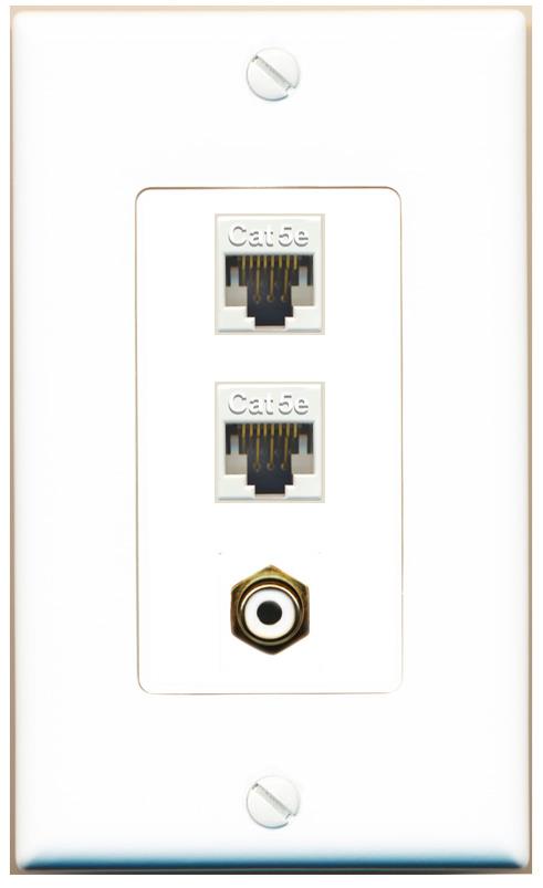2 CAT5E RCA-WHITE Wall Plate [White]