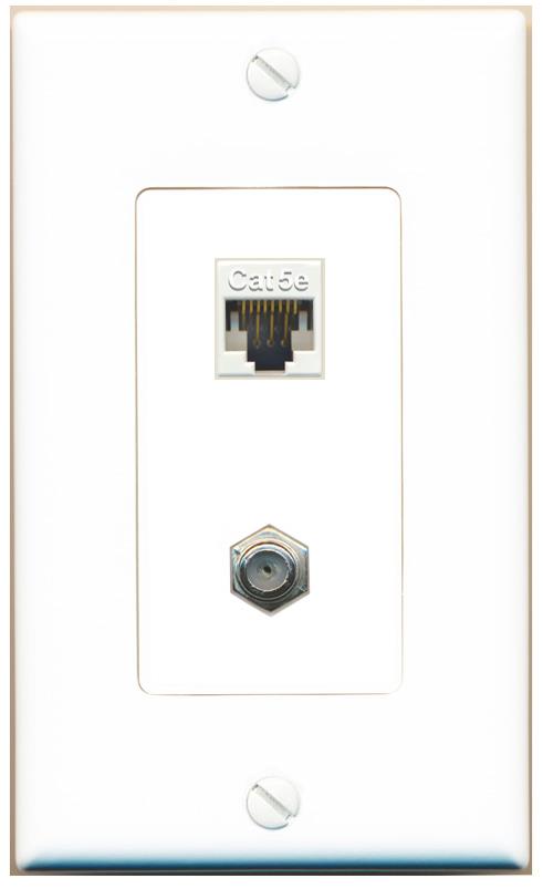 CAT5E COAX Wall Plate [White]
