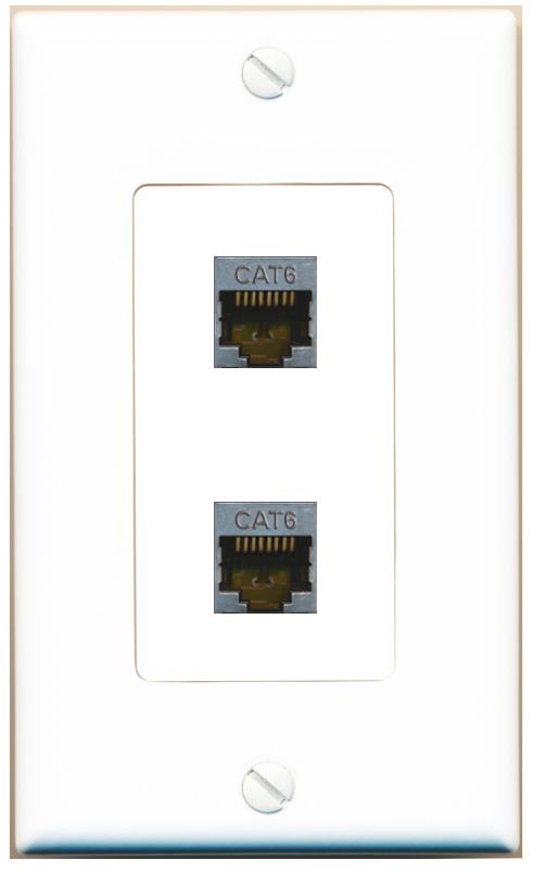 2 CAT6-SHIELDED Wall Plate [White]
