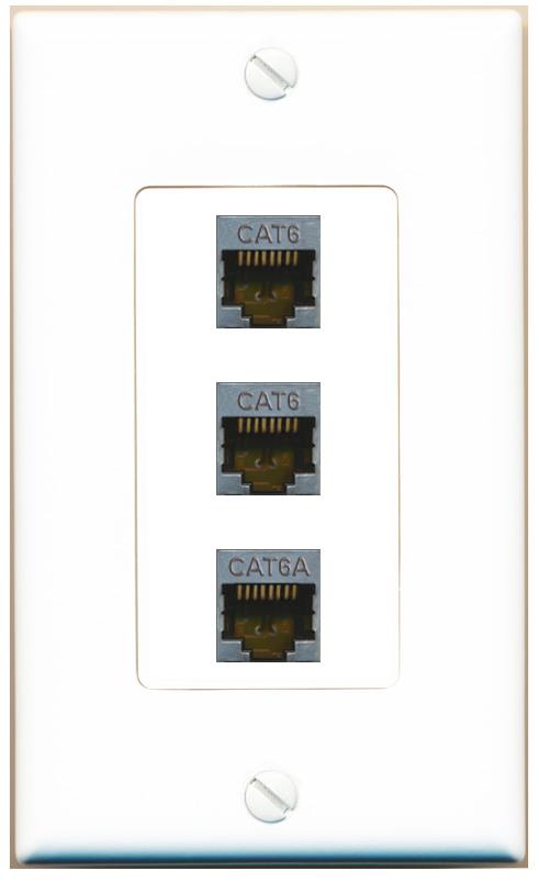 2 CAT6-SHIELDED CAT6A Wall Plate [White]