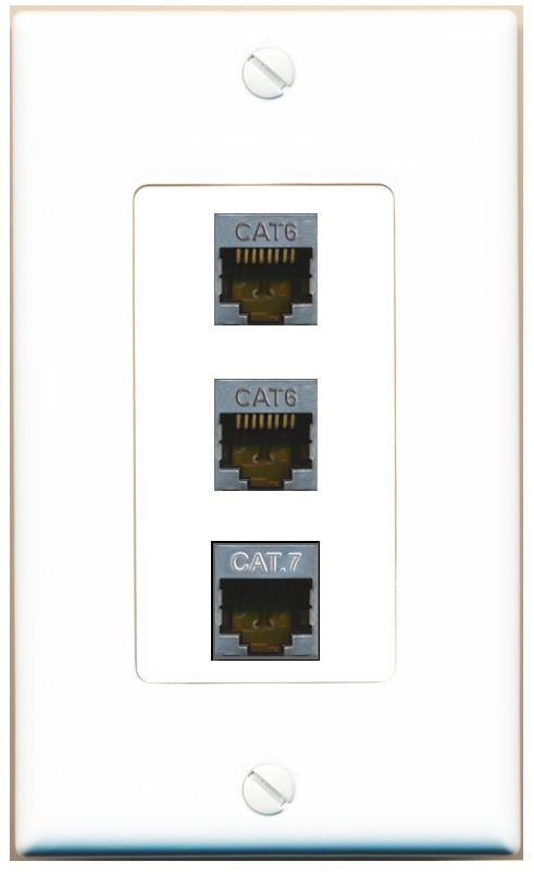 2 CAT6-SHIELDED CAT7 Wall Plate [White]