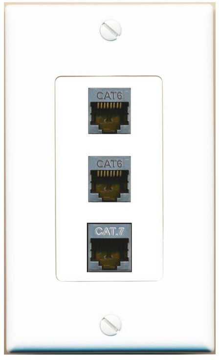 2 CAT6-SHIELDED CAT7 Wall Plate [White]