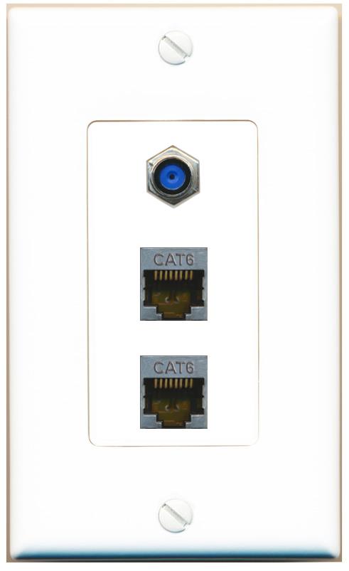 2 CAT6-SHIELDED F81 Wall Plate [White]